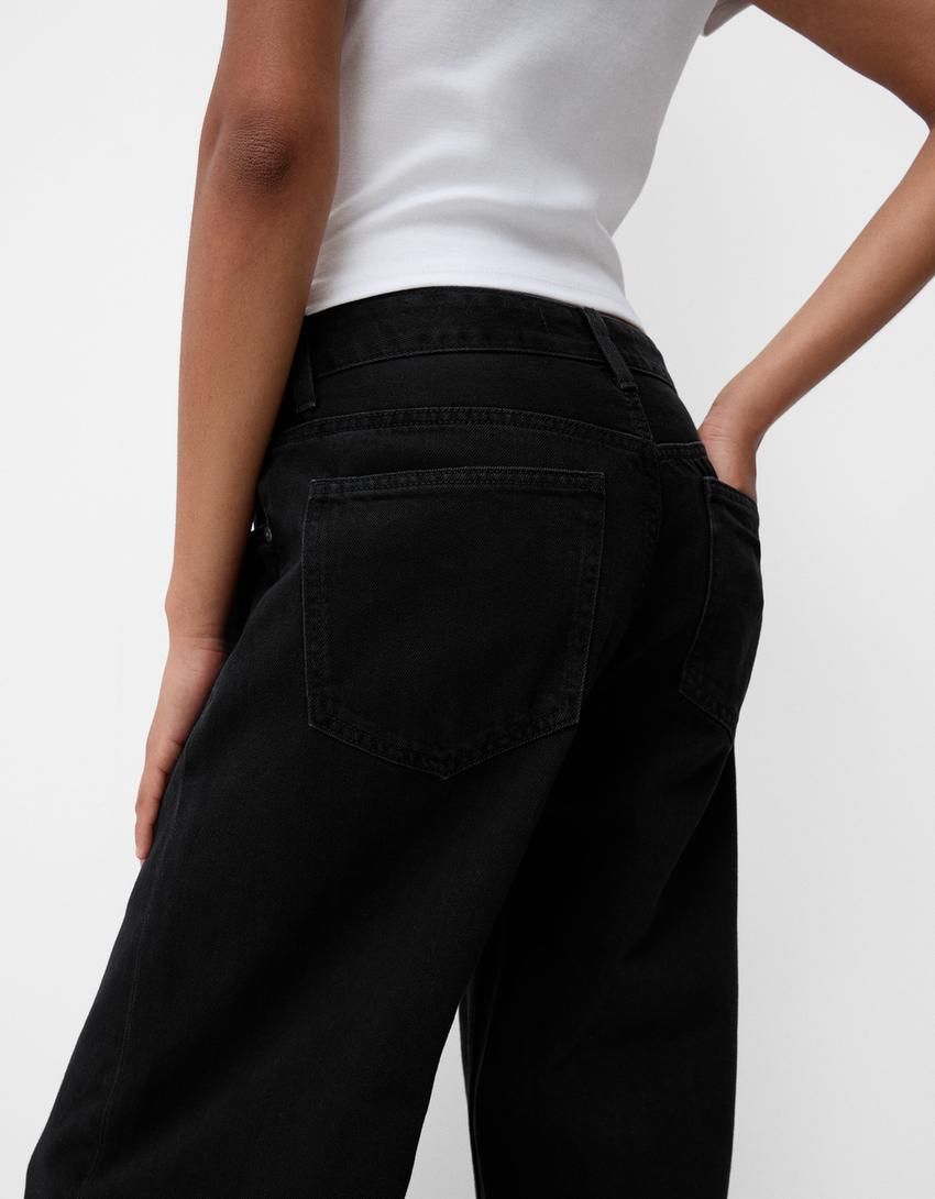 Wide-leg jeans-Black