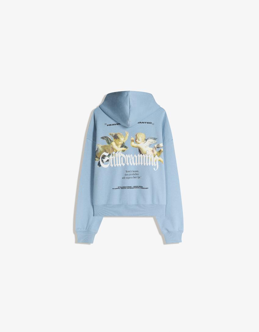 Sweatshirt Saint Margaret of Cortona Boxy fit estampada-Azul claro