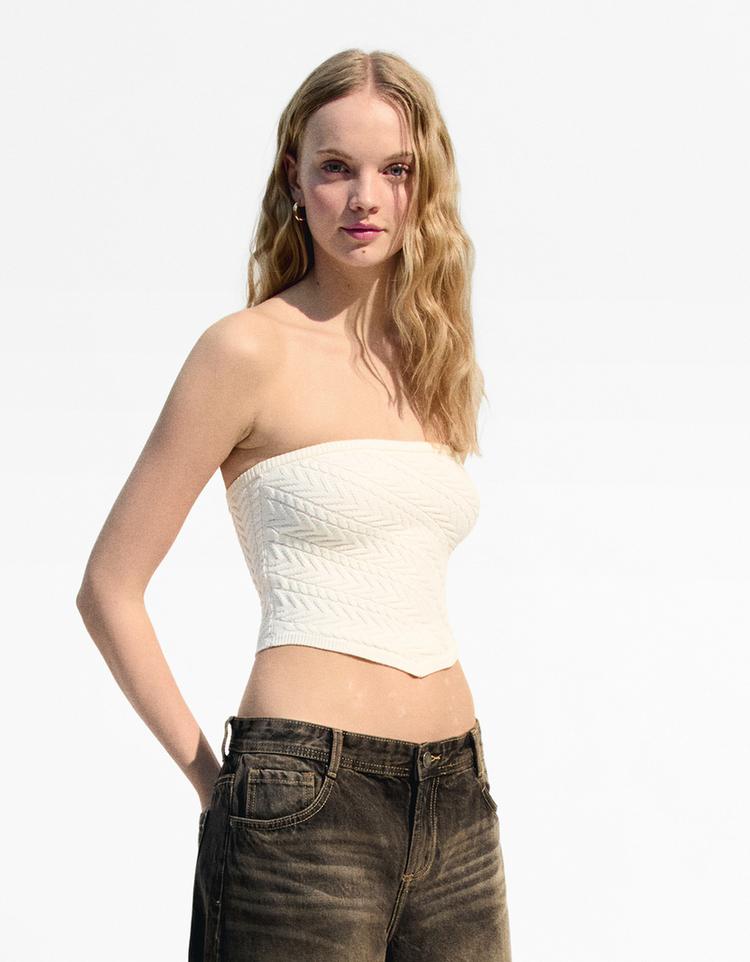 Saç örgülü bandeau top
