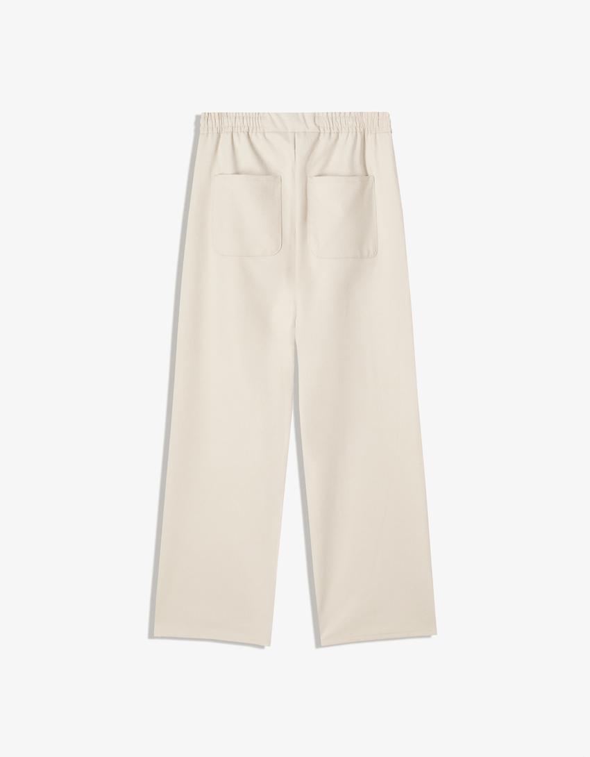 Calças retas jogger tailored fit-Cru-4
