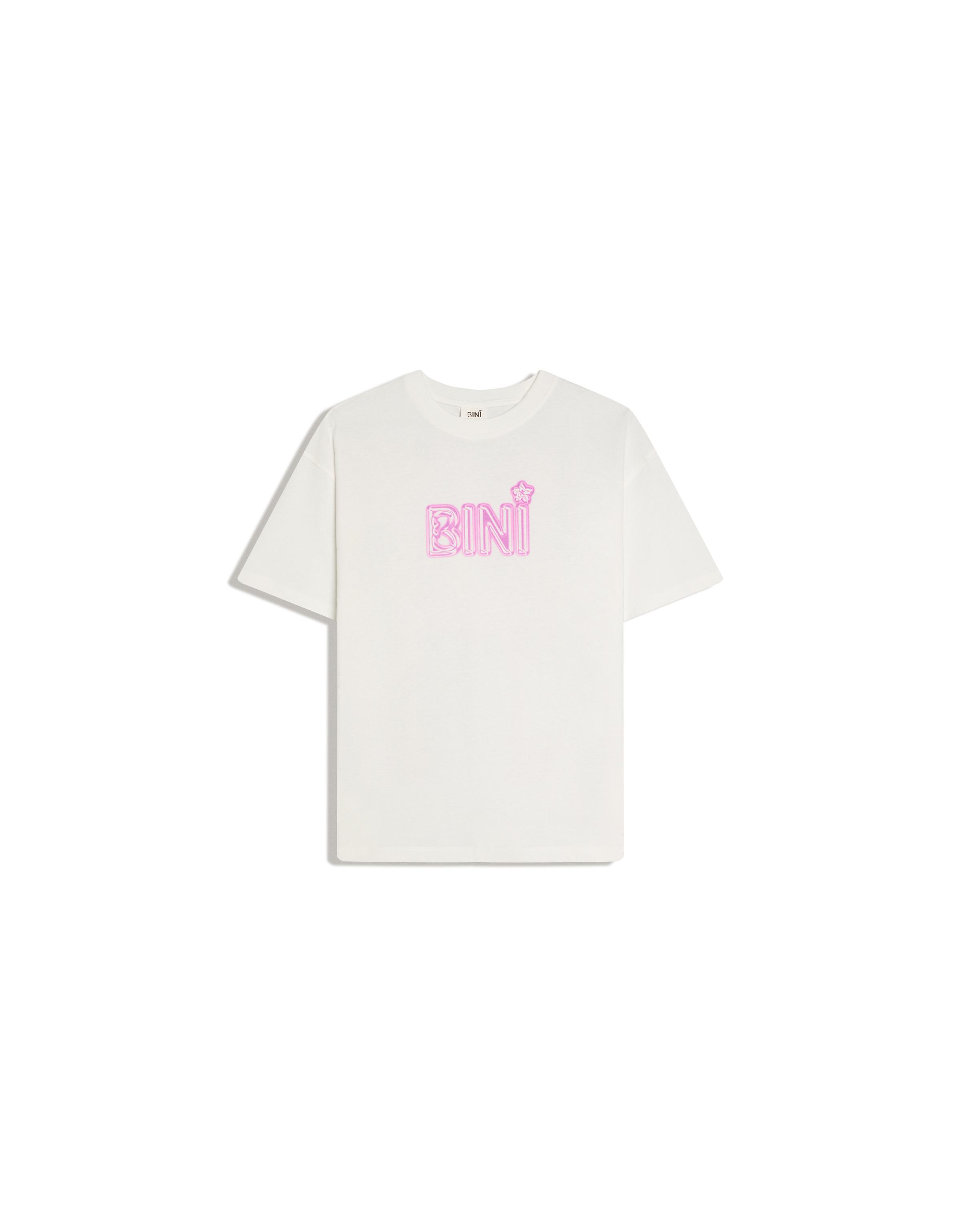 Oversize BINI print T-shirt — Off white